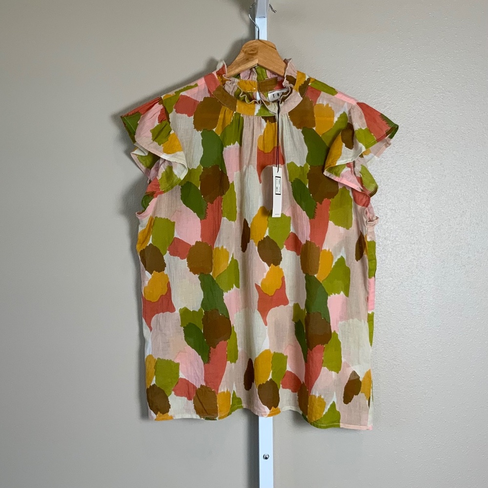 THML Mixed Color Flutter Blouse - Picture 3 of 16